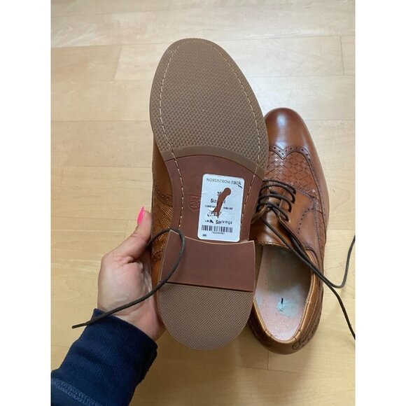 Stacy Adams NEW Men "Fallon" wing tip oxford shoe sz 9 BNWT flaw*missing insole - Picture 7 of 9